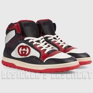 GUCCI Men 8.5 multi colored leather MAC80 Interlocking G high-top laced Sneakers